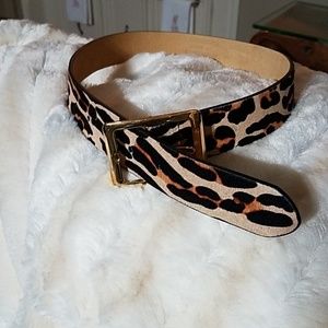 Leopard print Leather Belt -new
